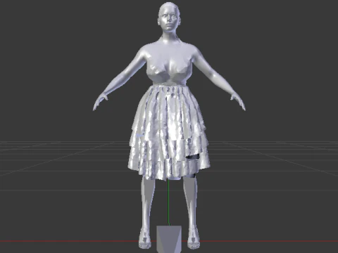 Woman in a Dress 075 3D Model