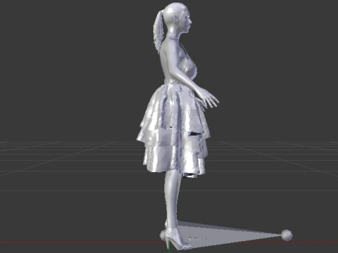 Woman in a Dress 075 3D Model