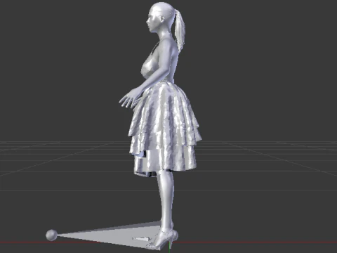 Woman in a Dress 075 3D Model