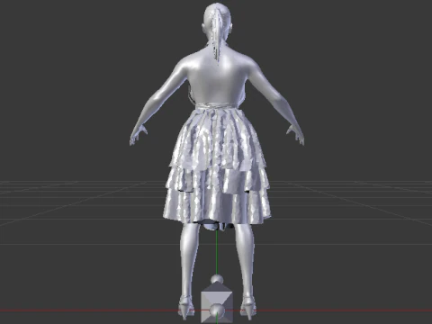 Woman in a Dress 075 3D Model