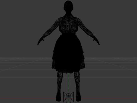 Woman in a Dress 075 3D Модель