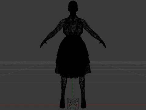 Woman in a Dress 075 3D Model