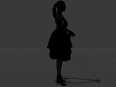 Woman in a Dress 075 3D Model