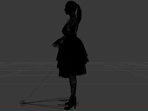 Woman in a Dress 075 3D Model