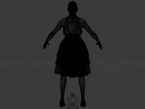 Woman in a Dress 075 3D Model