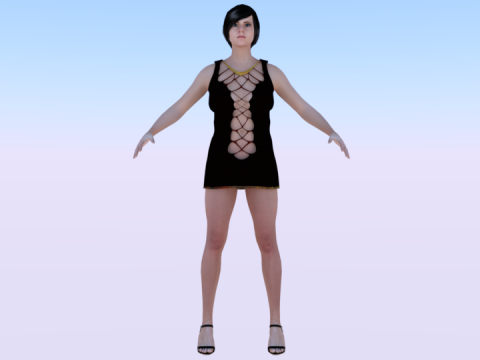 Woman in a Dress 076 3D Model
