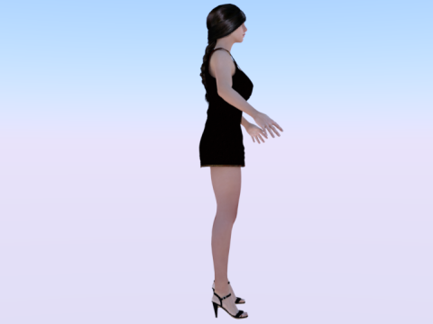 Woman in a Dress 076 3D Модель