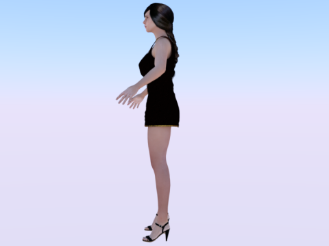 Woman in a Dress 076 3D Модель