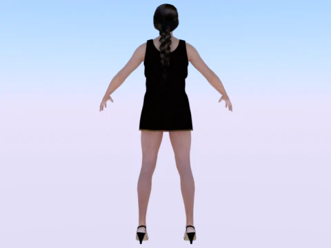 Woman in a Dress 076 3D Model