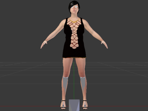 Woman in a Dress 076 3D Модель
