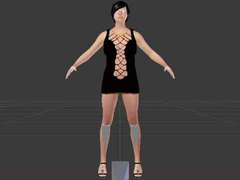 Woman in a Dress 076 3D Model