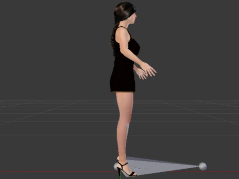 Woman in a Dress 076 3D Model