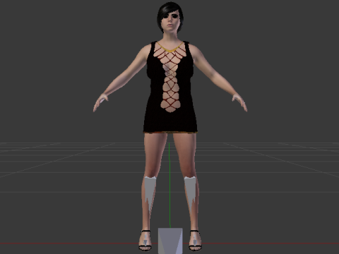 Woman in a Dress 076 3D Модель