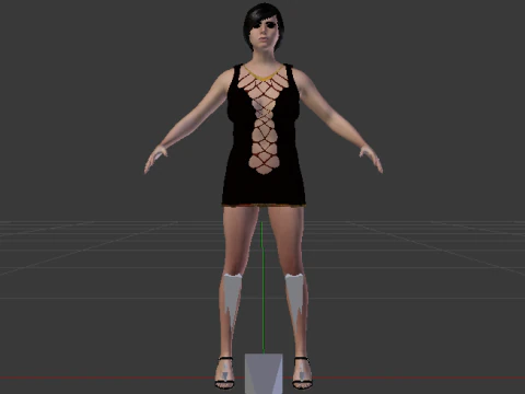 Woman in a Dress 076 3D Model