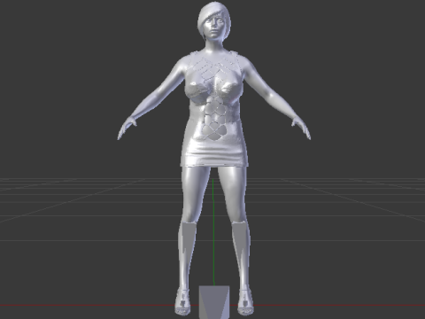 Woman in a Dress 076 3D Модель