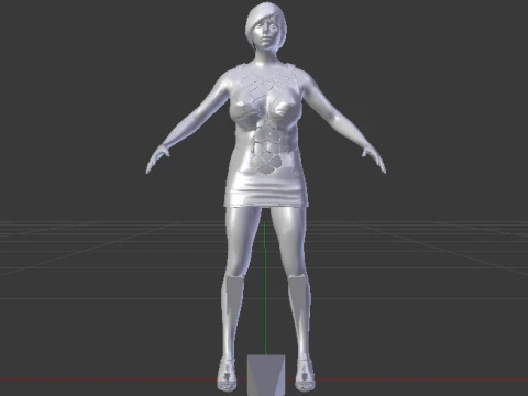 Woman in a Dress 076 3D Model