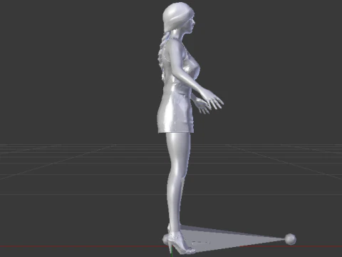 Woman in a Dress 076 3D Model