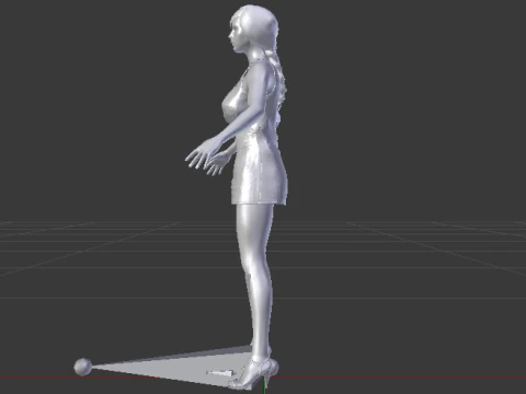 Woman in a Dress 076 3D Model