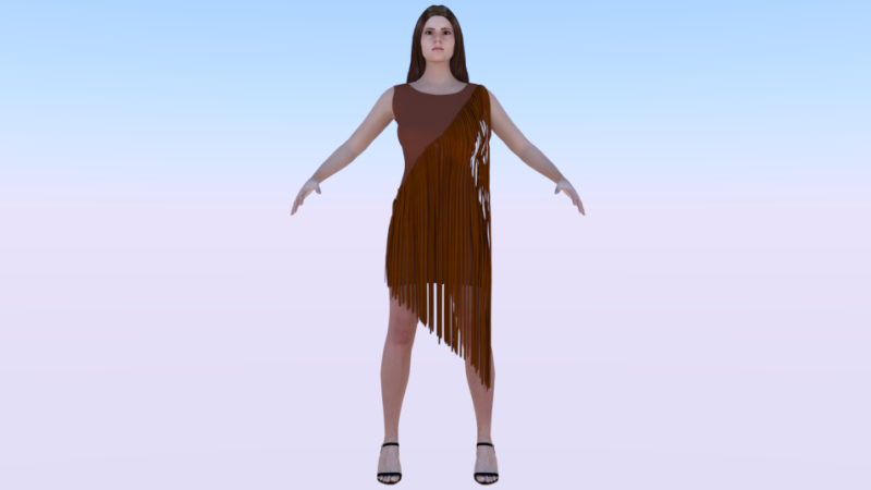 Woman in a Dress 077 3D Model .c4d .max .obj .3ds .fbx .stl .blend 