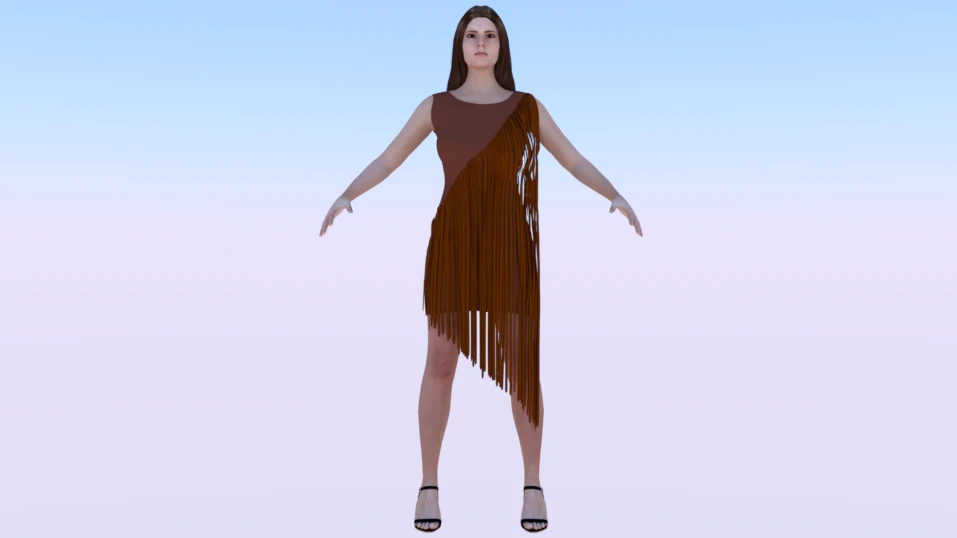Woman in a Dress 077 3D Model .c4d .max .obj .3ds .fbx .stl .blend 