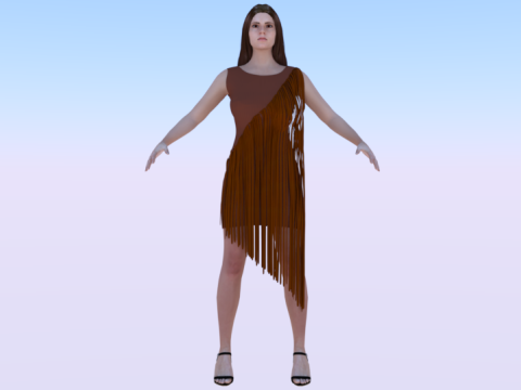 Woman in a Dress 077 Modello 3D