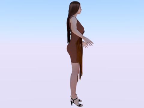 Woman in a Dress 077 3D Model