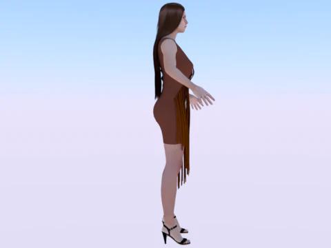 Woman in a Dress 077 3D Model
