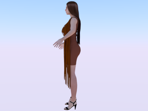 Woman in a Dress 077 3D Model