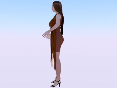 Woman in a Dress 077 3D Model