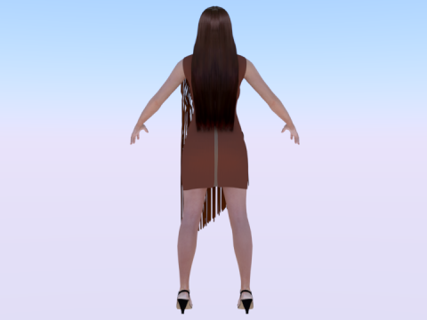 Woman in a Dress 077 3D Model