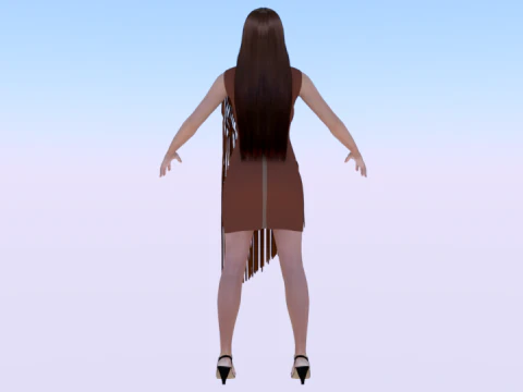 Woman in a Dress 077 3D Model