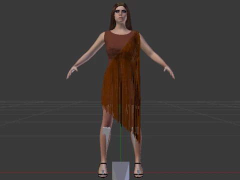 Woman in a Dress 077 3D Model