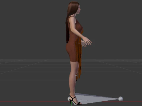 Woman in a Dress 077 3D Model