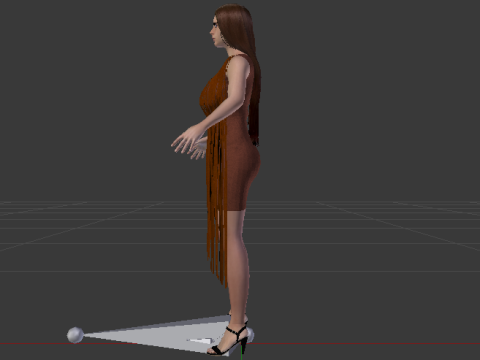 Woman in a Dress 077 3D Model