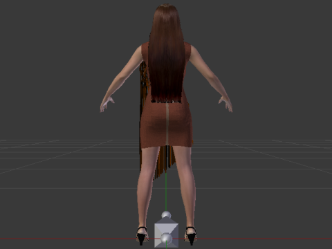 Woman in a Dress 077 3D Model