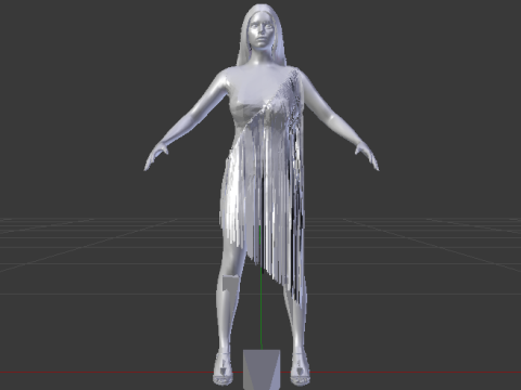 Woman in a Dress 077 3D Model