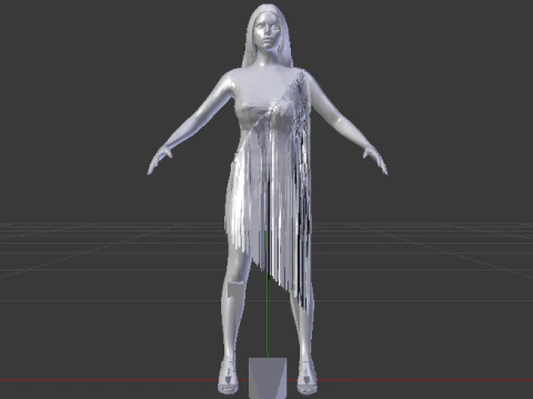 Woman in a Dress 077 3D Model