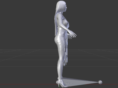 Woman in a Dress 077 3D Model