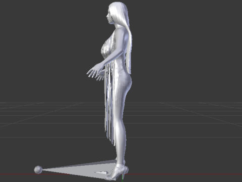 Woman in a Dress 077 3D Model