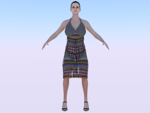 Woman in a Dress 078 Modello 3D