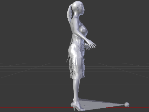 Woman in a Dress 078 3D 모델