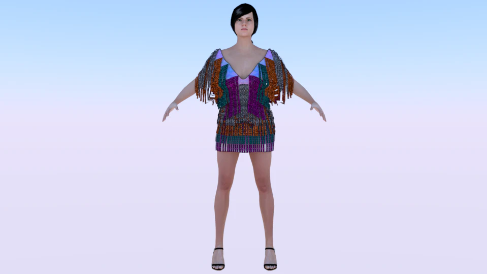 Woman in a Dress 079 3D Model .c4d .max .obj .3ds .fbx .stl .blend
