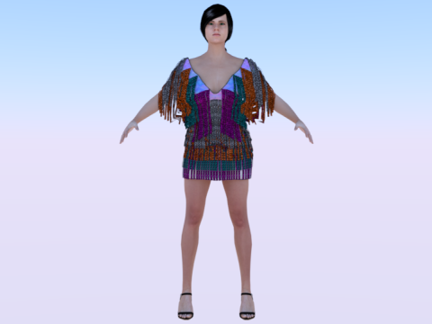 Woman in a Dress 079 Modello 3D
