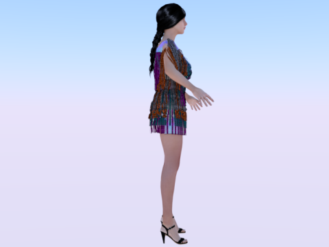 Woman in a Dress 079 3D मॉडल