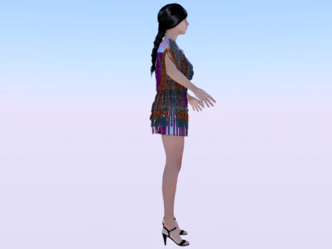 Woman in a Dress 079 3D Model