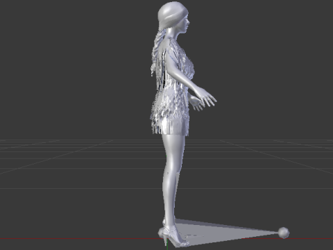 Woman in a Dress 079 3D मॉडल