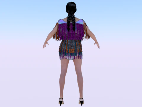 Woman in a Dress 079 3D Model