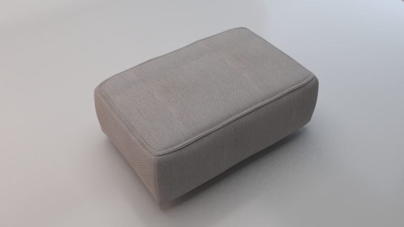 Arc Concrete Fabric Ottoman Bench 3D 모델 .c4d .max .obj .3ds .fbx .stl .blend 