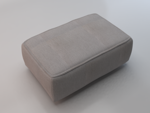 Arc Concrete Fabric Ottoman Bench Model 3D