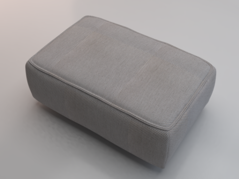 Arc Concrete Fabric Ottoman Bench 3D 모델